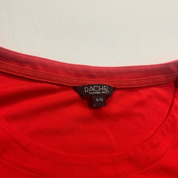 💚 Rachel Roy Red Drawstring Waist T-Shirt Dress - Size XL/TG - Picture 4 of 6